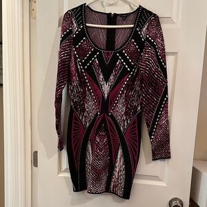 Guess Women's Long Sleeve Dress - Black and Pink